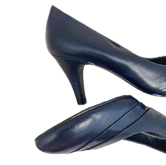 🎀east5th Blue Closed Toe Slip On Vintage Heel 6 - Picture 9 of 13